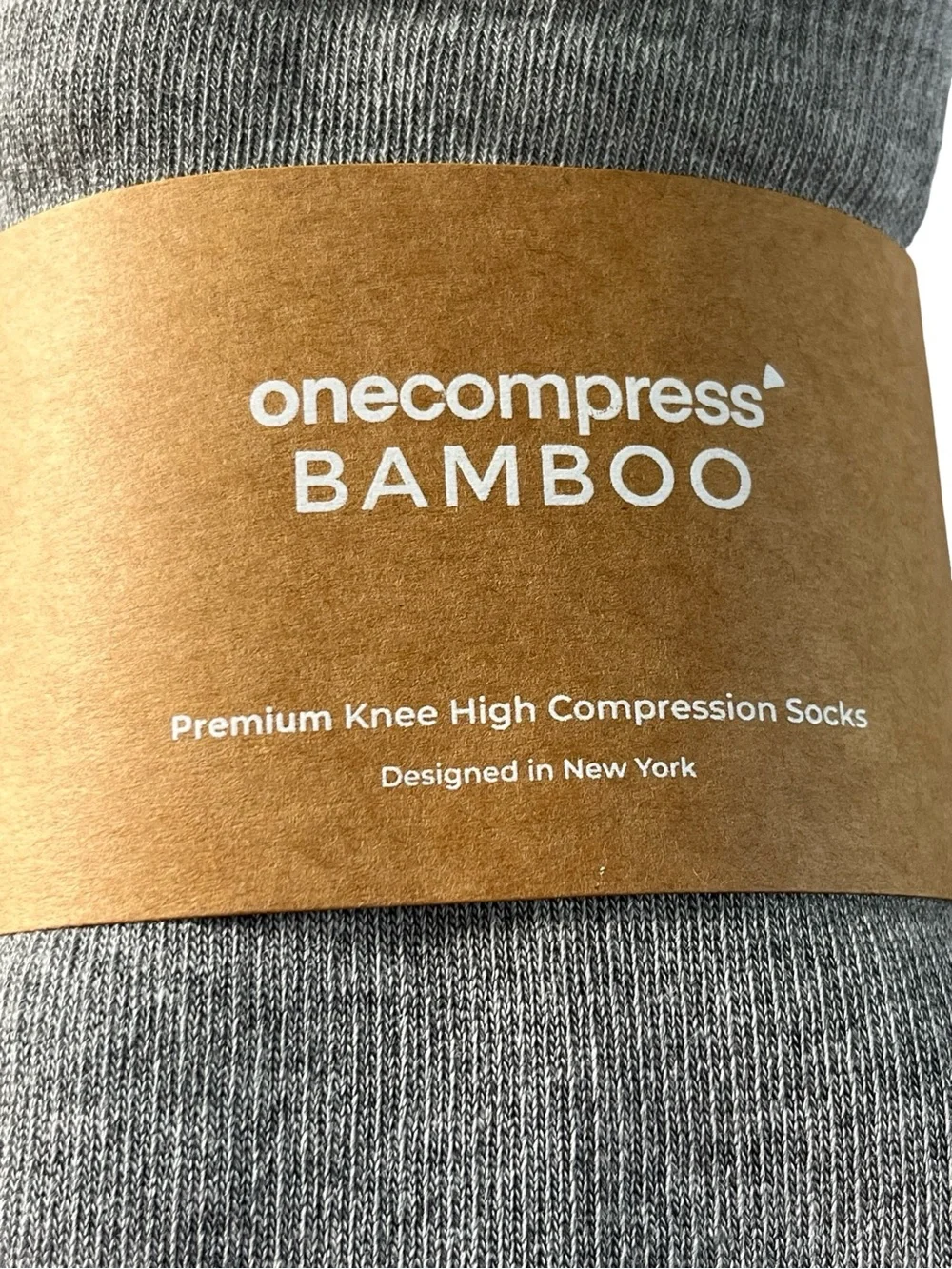 OneCompress Bamboo Socks Premium Knee High Compression Gray Grip Size XL/2XL